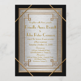 Tarjeta de la invitación de la boda, gran Gatsby,