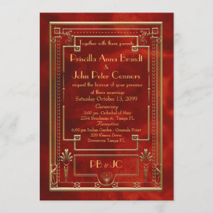 Tarjeta de la invitación de la boda, gran Gatsby,