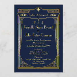 Tarjeta de la invitación de la boda, gran Gatsby,