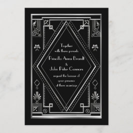 Tarjeta de la invitación de la boda, gran Gatsby,