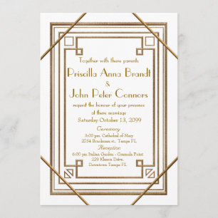 Tarjeta de la invitación de la boda, gran Gatsby,