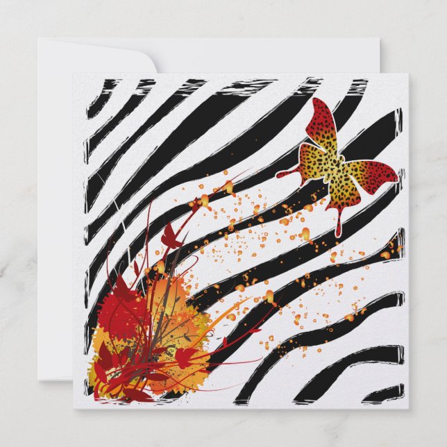 Tarjeta de la invitación de la mariposa del (Anverso)