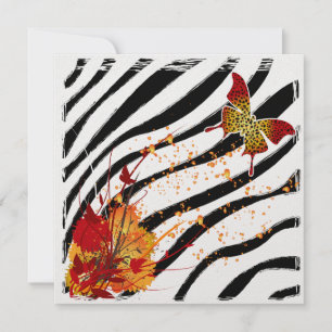 Tarjeta de la invitación de la mariposa del
