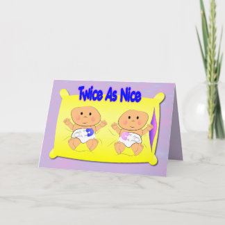 Tarjeta de la invitación de los gemelos