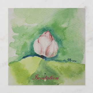Tarjeta de la invitación de Lotus de la acuarela