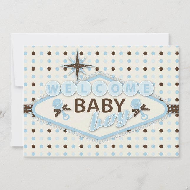 Tarjeta de la invitación del bebé de Vegas (Anverso)
