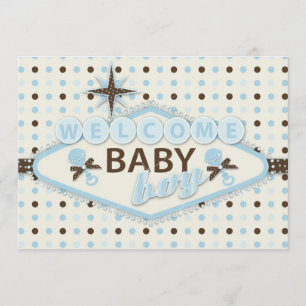 Tarjeta de la invitación del bebé de Vegas
