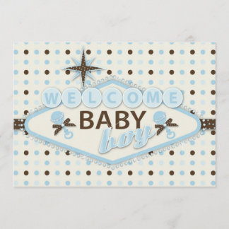 Tarjeta de la invitación del bebé de Vegas