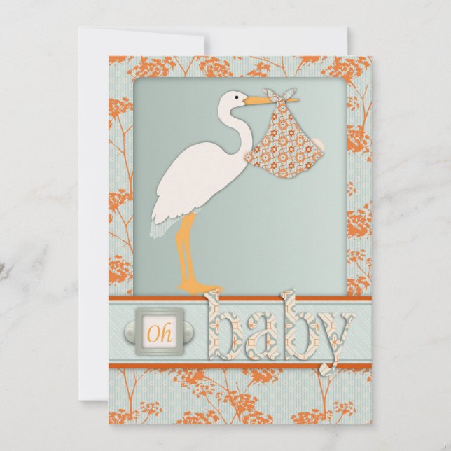 Tarjeta de la invitación del bebé del Haiku (Anverso)