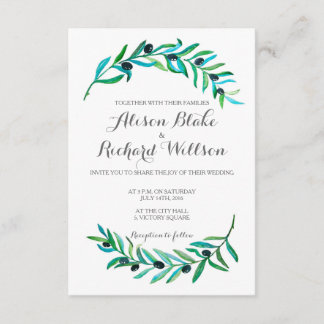 Tarjeta de la invitación del boda de la rama de