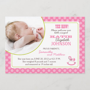 Tarjeta de la invitación del chica del caballo