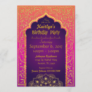 Tarjeta de la invitación del cumpleaños de las