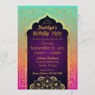 Tarjeta de la invitación del cumpleaños de las