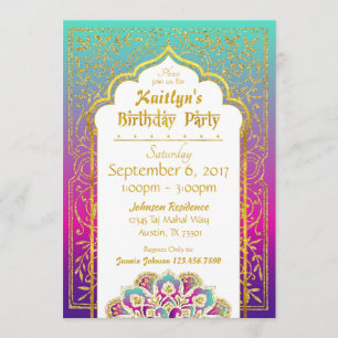 Tarjeta de la invitación del cumpleaños de las