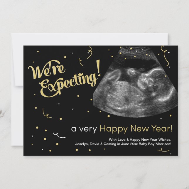 Tarjeta de la invitación del embarazo de la Feliz (Anverso)
