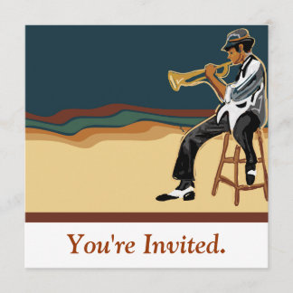 Tarjeta de la invitación del jugador del jazz