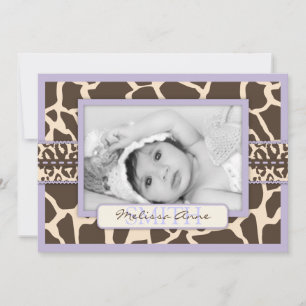 Tarjeta de la invitación del servicio del chica