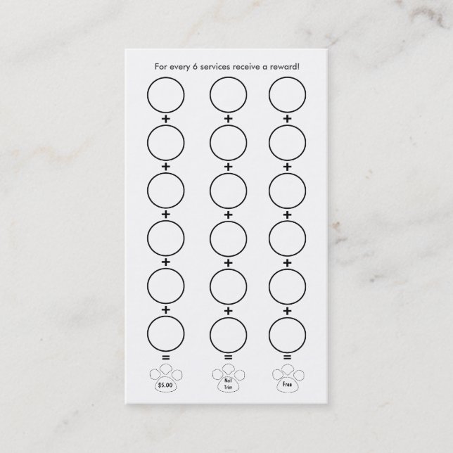 Tarjeta de la lealtad de la tarjeta de visita de (Anverso)