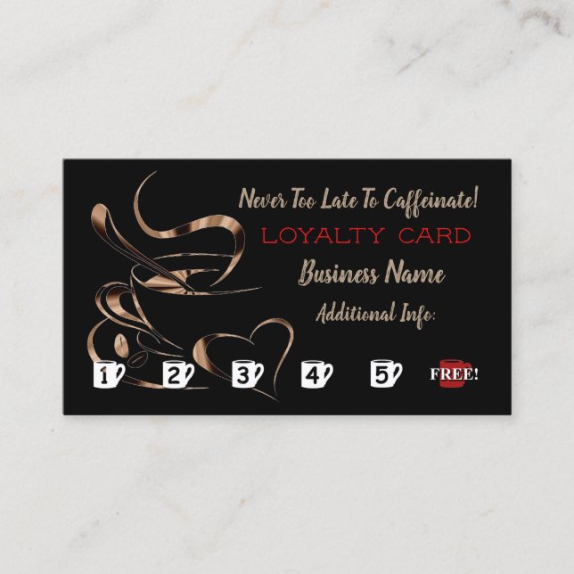 Tarjeta de la lealtad del amor del café (Anverso)