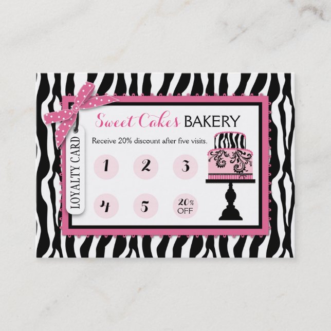 Tarjeta de la lealtad del negocio de la panadería (Anverso)