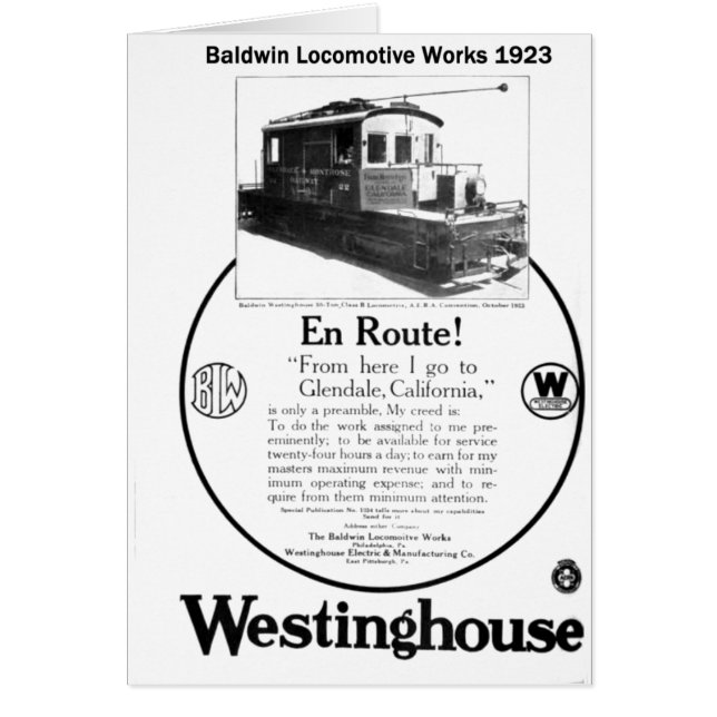Tarjeta de la locomotora 1923 de (Frente)
