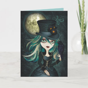 Tarjeta de la luna del cuervo