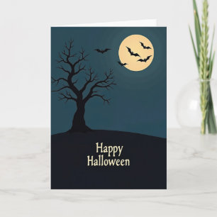 Tarjeta de la luna feliz de Halloween