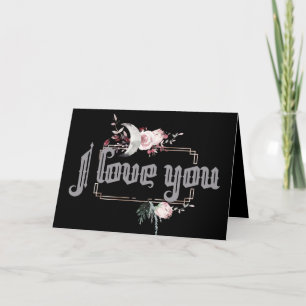 Tarjeta de la luna y de la tarjeta del día de San