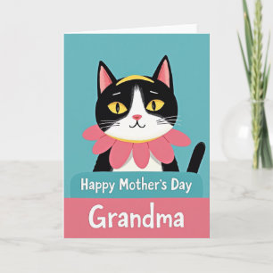 Tarjeta de la Madre Gato Sonriente