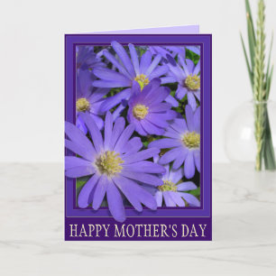 Tarjeta de la madre para el día de la flor azul Da