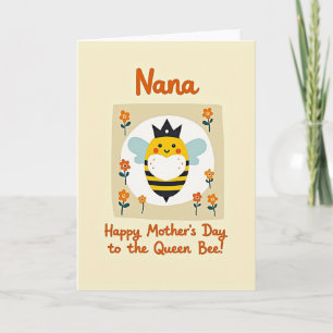 Tarjeta de la Madre Reina Abeja Floral