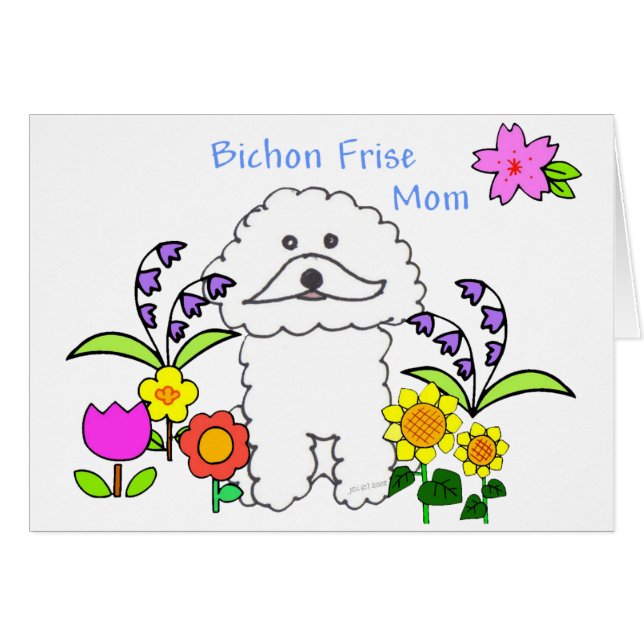 Tarjeta de la mamá de Bichon Frise (Anverso (Horizontal))