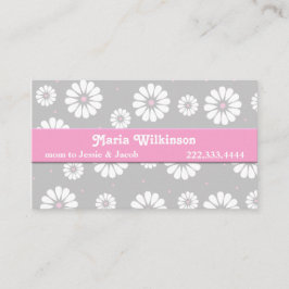 Tarjeta de la mamá de la margarita rosada, gris, y