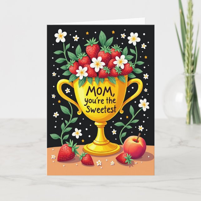 Tarjeta de la mamá más dulce con lunares (Anverso)