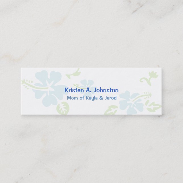 Tarjeta de la mamá, tarjeta de visita personal (Anverso)