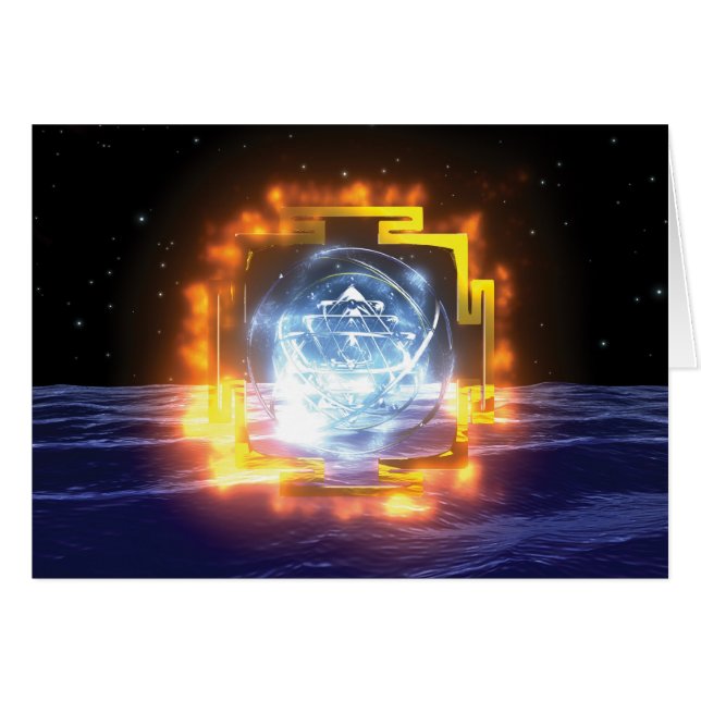 Tarjeta de la mandala de SriYantra (Anverso (Horizontal))