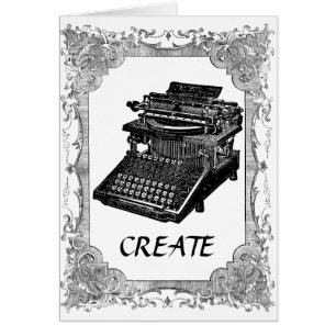 Tarjeta de la máquina de escribir del vintage