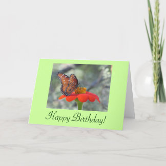 Tarjeta de la mariposa del feliz cumpleaños