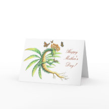 Tarjeta de la mariposa y del dragón del día de