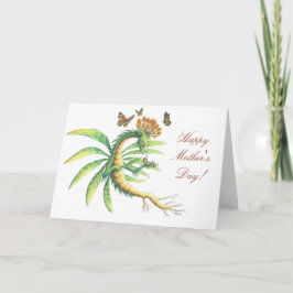 Tarjeta de la mariposa y del dragón del día de