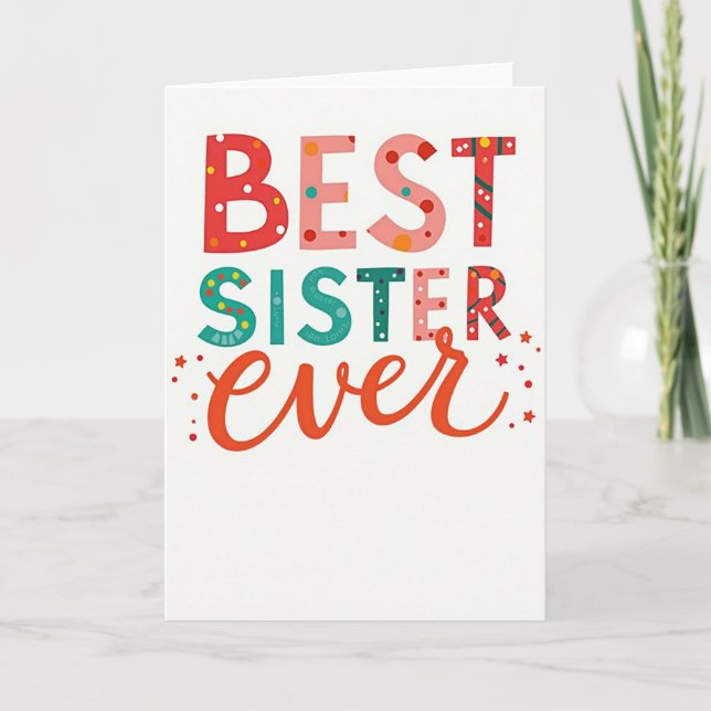 Tarjeta de la Mejor Hermana del Mundo (Anverso)