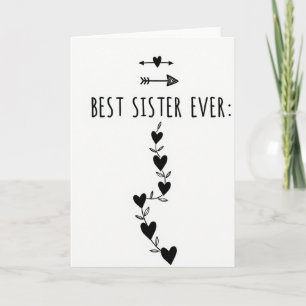 Tarjeta de la Mejor Hermana del Mundo con Corazón