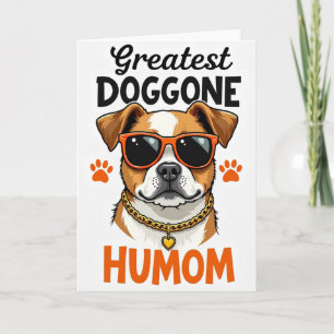Tarjeta de la mejor mamá perruna con lunares