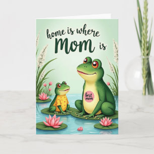 Tarjeta de la Mejor Mamá Rana Verde