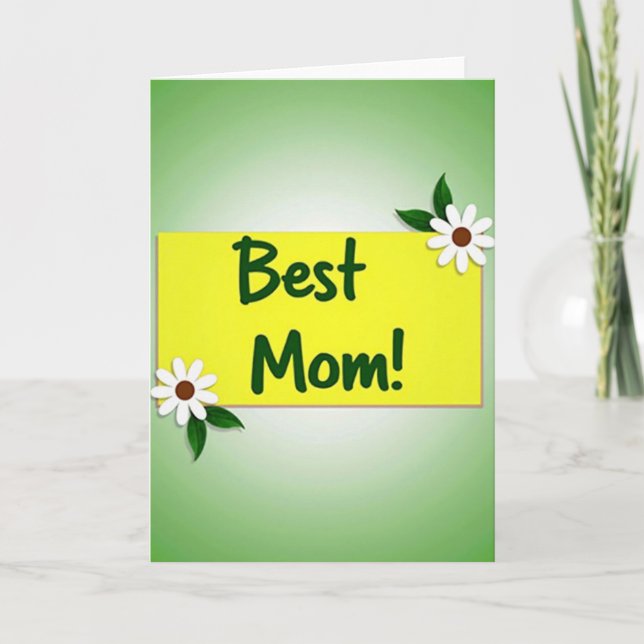 Tarjeta de la Mejor Mamá Verde (Anverso)