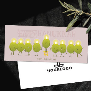 Tarjeta de la Menorah de Hanukkah de Aceitunas L