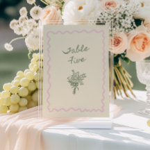 Tarjeta de la mesa 5 manuscrita del amor en la san