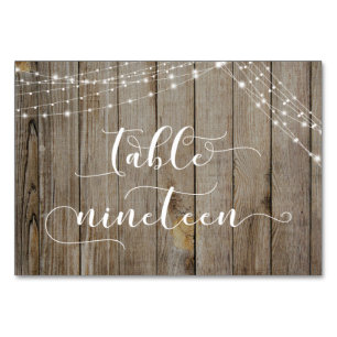 Tarjeta de la Mesa Diecinueve de Madera Marrón Des