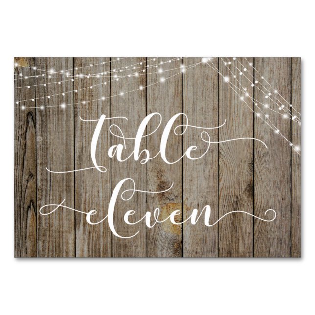 Tarjeta de la Mesa Once de Madera Marrón Deteriora (Anverso)
