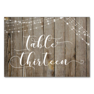 Tarjeta de la Mesa Trece de Madera Marrón Desgasta
